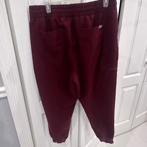 Figs Wine Red Scrub Pants and top set
